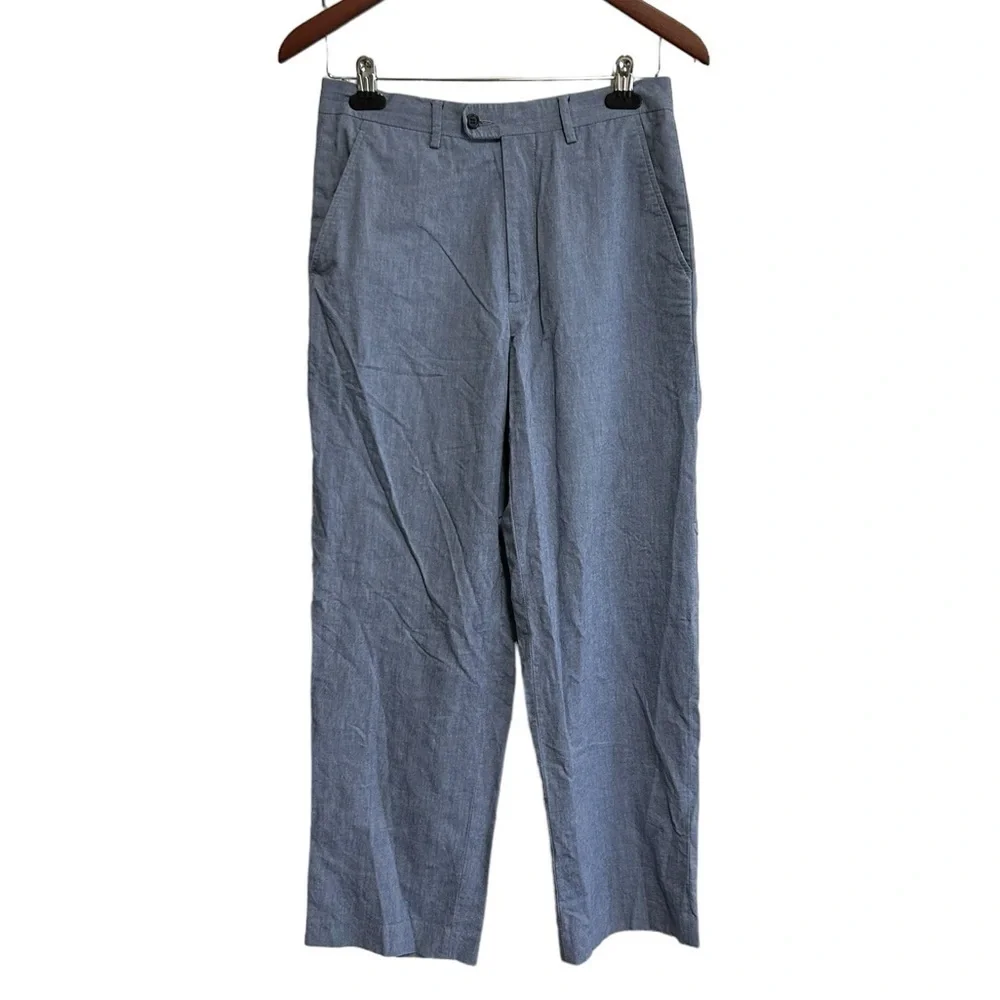 J Crew Pants Mens Slacks Chinos 29x30 Blue Flat Front Cotton